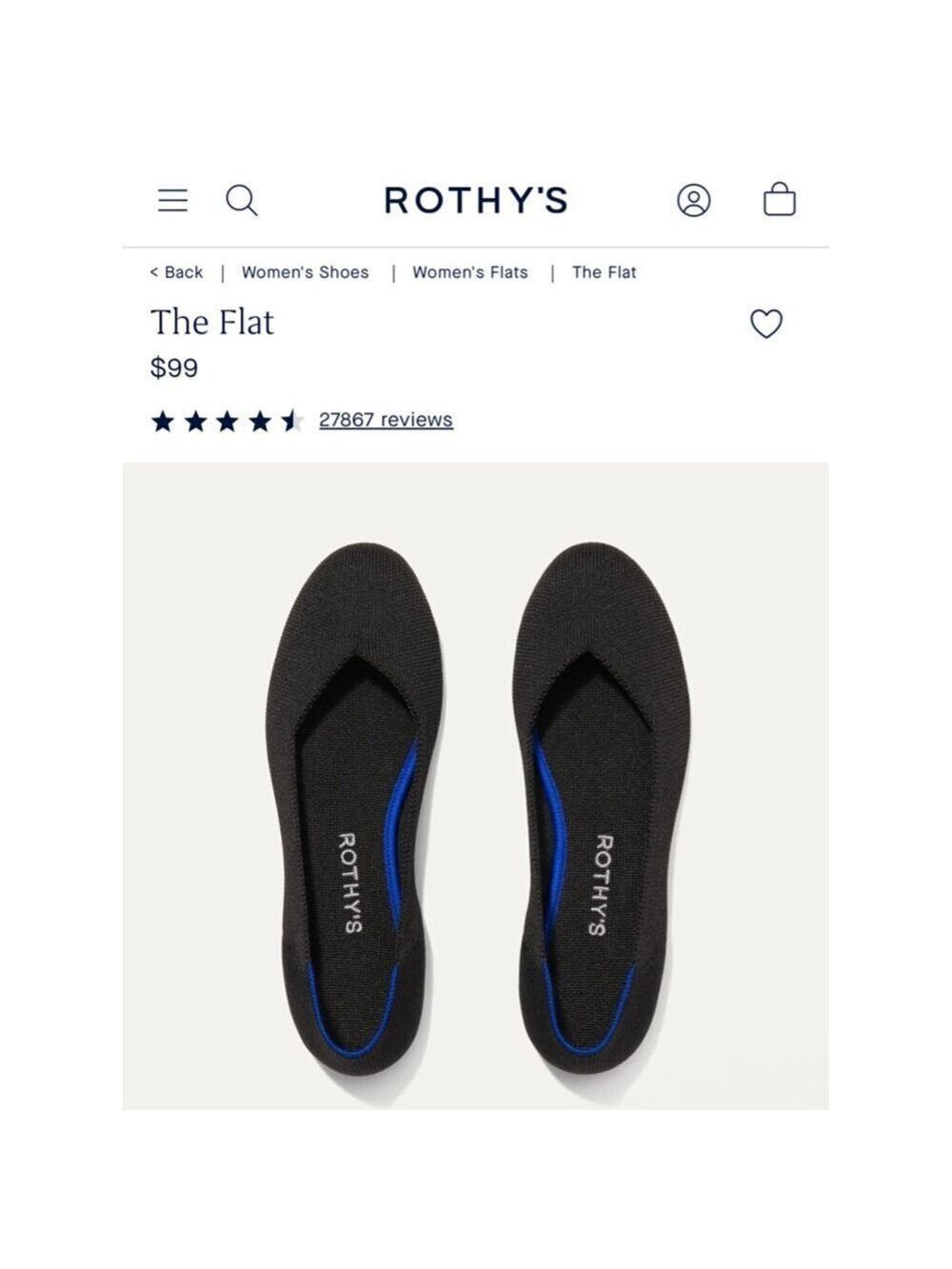 Women's Rothy's The Flat Black Flats 9